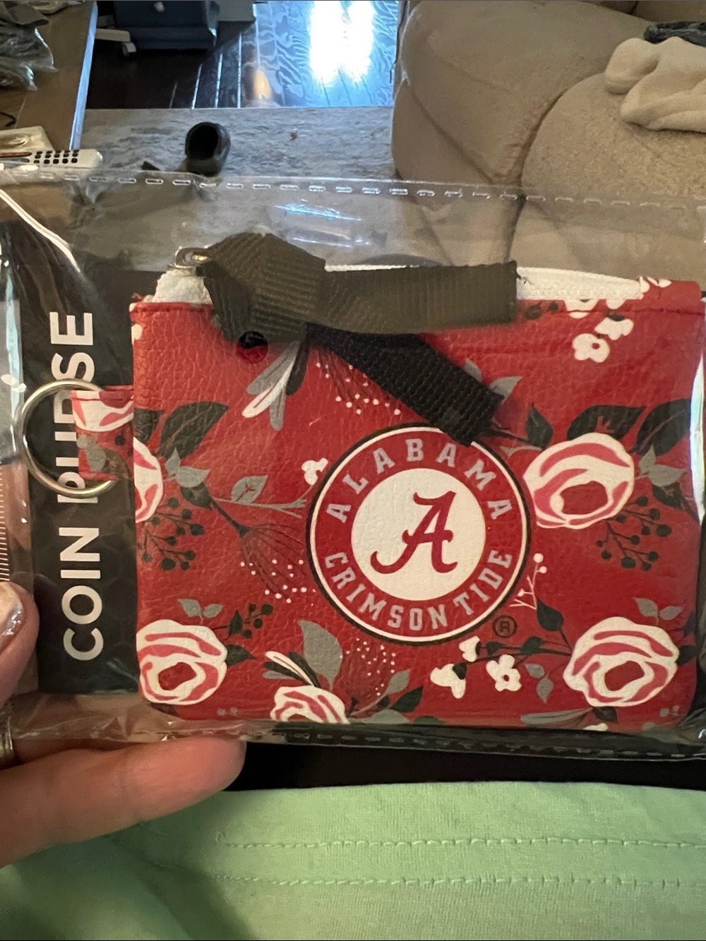 Alabama Crimson Tide Floral Coin Pouch - Red